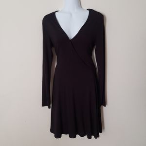 NWT H&M Black Wrap Dress Long Sleeves sz 8!